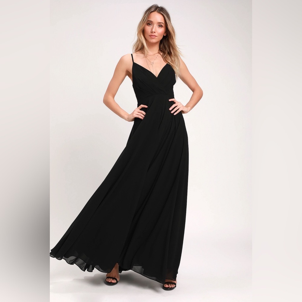 Lulus All About Love Black Maxi - small